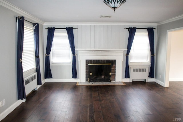 1428 Club Dr, Lynchburg, VA 24503 - unfurnished living room with radiator, baseboards, and crown molding