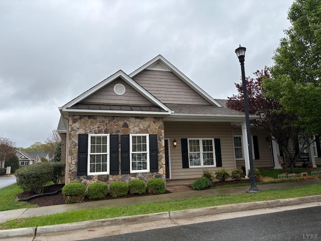 621 Capstone Dr, Lynchburg, VA 24502 - view of front facade with stone siding and a shingled roof