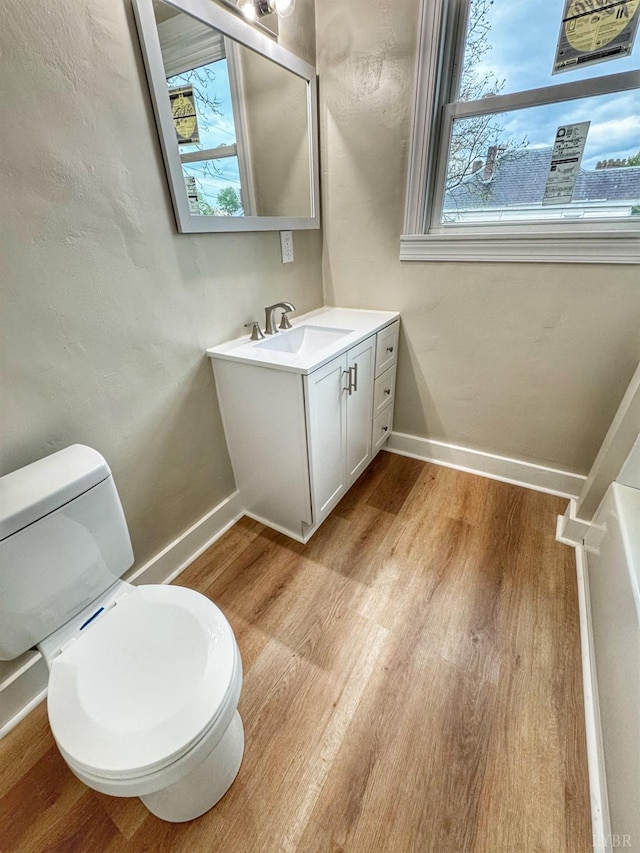 1225 Early St, Lynchburg, VA 24502 - bathroom with toilet, wood finished floors, baseboards, and vanity