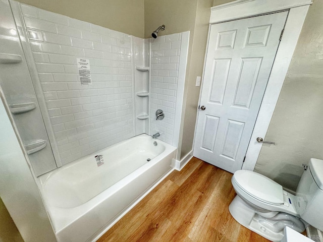 1225 Early St, Lynchburg, VA 24502 - full bath featuring wood finished floors, toilet, and  shower combination