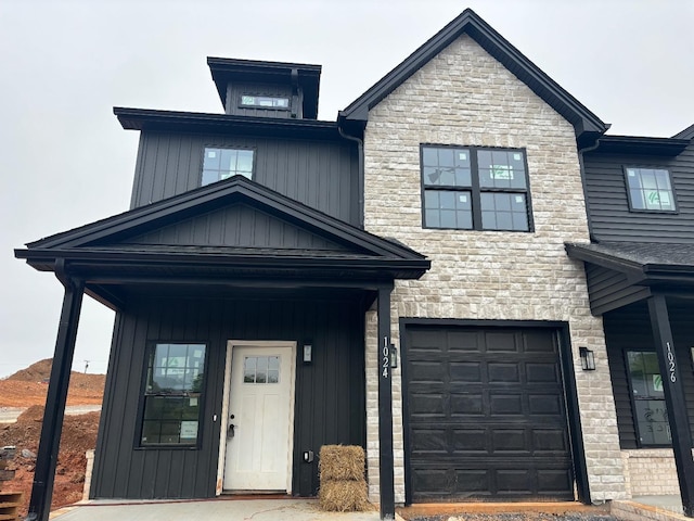 1026 Misty Mountain Rd, Lynchburg, VA 24502 - view of front of property featuring stone siding, board and batten siding, and an attached garage