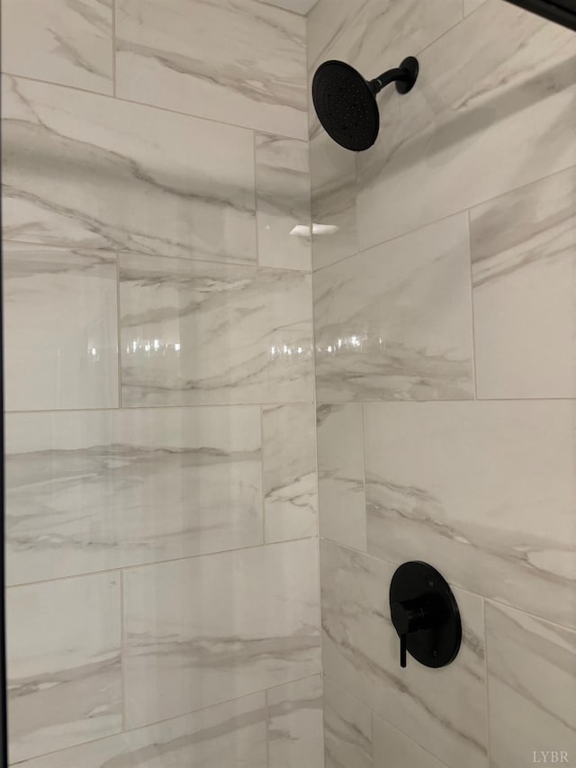 interior details featuring tiled shower
