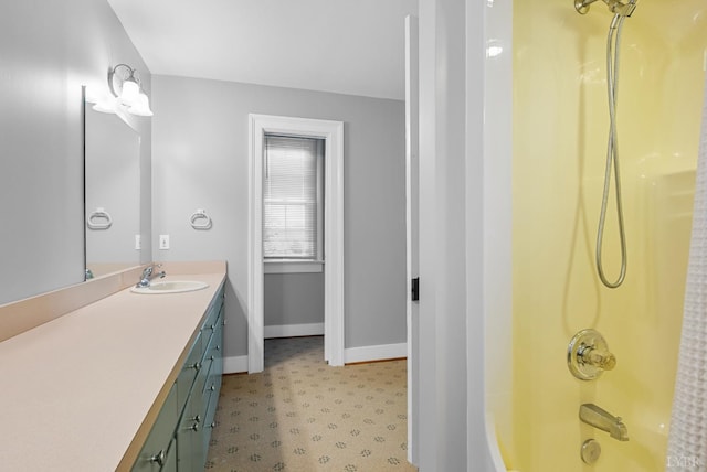 281 Calohan Rd, Rustburg, VA 24588 - full bathroom with tile patterned floors, vanity, baseboards, and tub / shower combination