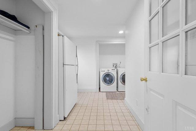 281 Calohan Rd, Rustburg, VA 24588 - laundry area featuring light tile patterned floors, baseboards, laundry area, and recessed lighting