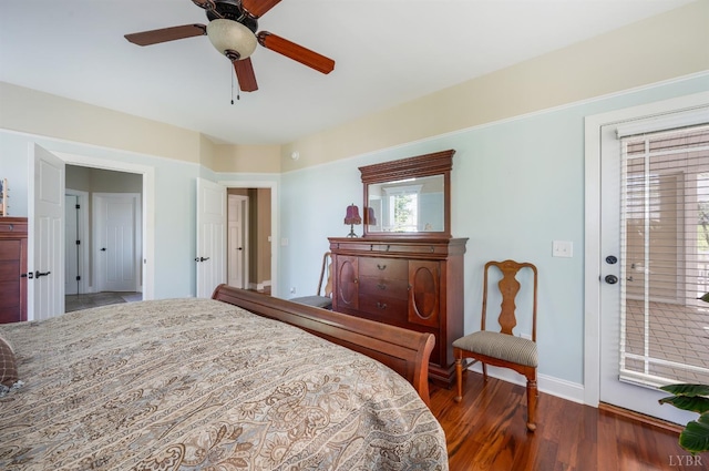 1310 Whispering Springs Ct, Forest, VA 24551 - bedroom with baseboards, ceiling fan, and wood finished floors