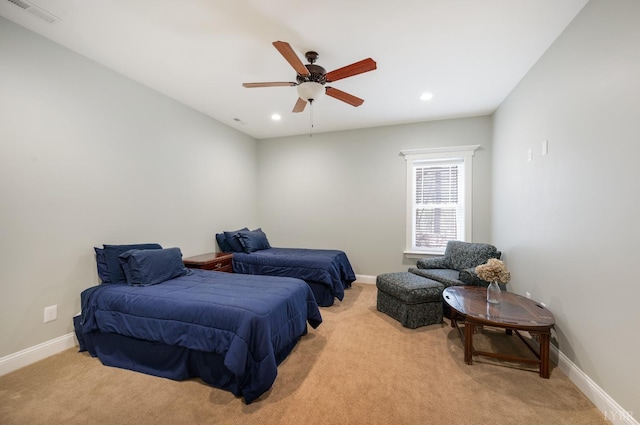 1310 Whispering Springs Ct, Forest, VA 24551 - bedroom with recessed lighting, baseboards, visible vents, and light carpet