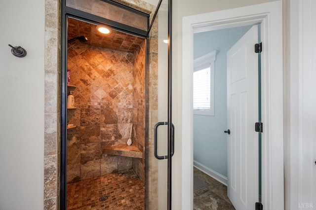 1310 Whispering Springs Ct, Forest, VA 24551 - full bathroom with baseboards and a stall shower