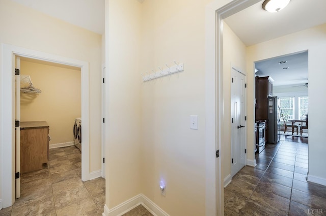 1310 Whispering Springs Ct, Forest, VA 24551 - corridor with separate washer and dryer and baseboards