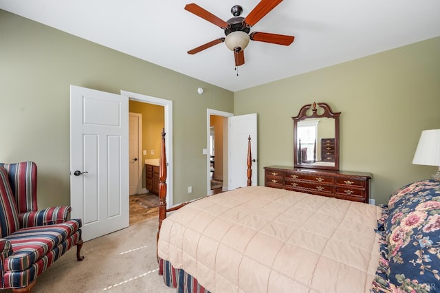 1310 Whispering Springs Ct, Forest, VA 24551 - carpeted bedroom featuring a ceiling fan and ensuite bathroom
