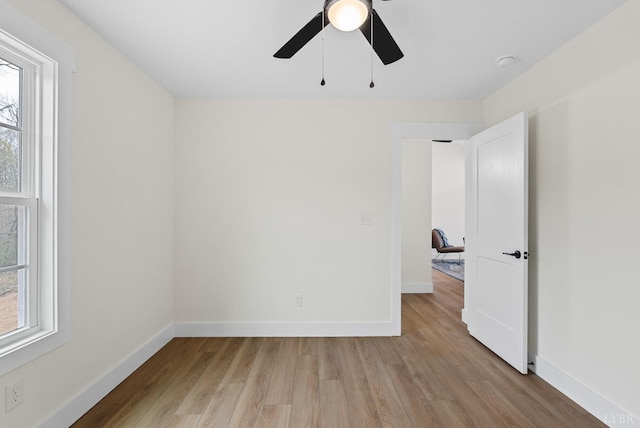 893 Cedar Gate Rd, Monroe, VA 24574 - spare room with light wood finished floors, healthy amount of natural light, baseboards, and ceiling fan