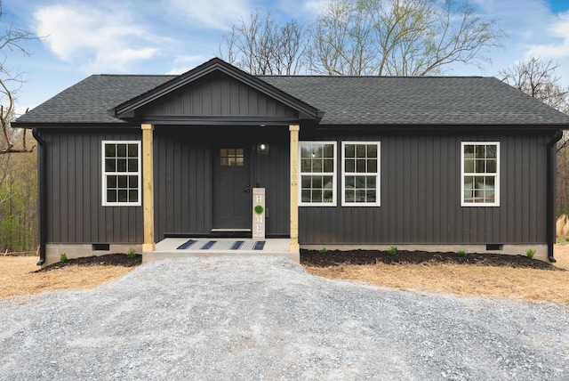 893 Cedar Gate Rd, Monroe, VA 24574 - view of front facade featuring a shingled roof and crawl space