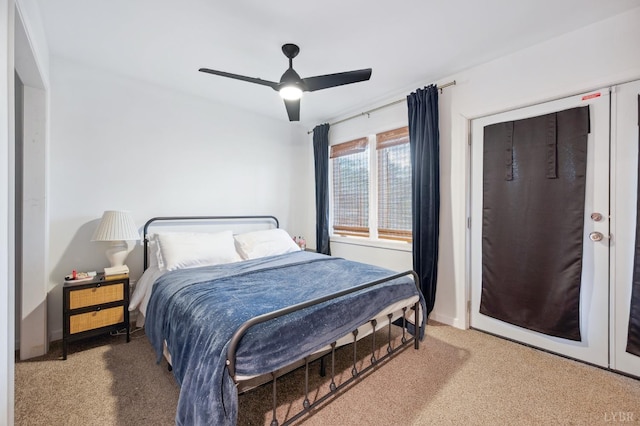bedroom with carpet and ceiling fan