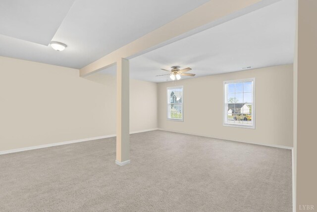 255 Traverse Dr, Evington, VA 24550 - basement featuring carpet, ceiling fan, and baseboards