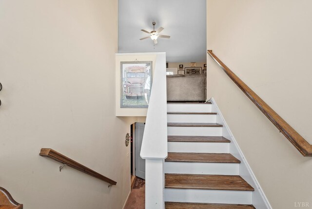 255 Traverse Dr, Evington, VA 24550 - stairs with ceiling fan and baseboards