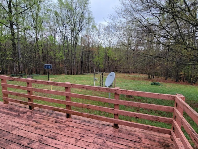 1418 Mitchell Rd, Chatham, VA 24531 - wooden terrace featuring a yard and a wooded view