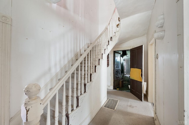 119 Harrison St, Lynchburg, VA 24504 - stairs with visible vents and carpet flooring