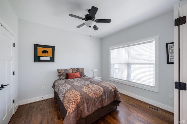 1033 Elk Creek Rd, Forest, VA 24551 - bedroom featuring baseboards, wood finished floors, and a ceiling fan