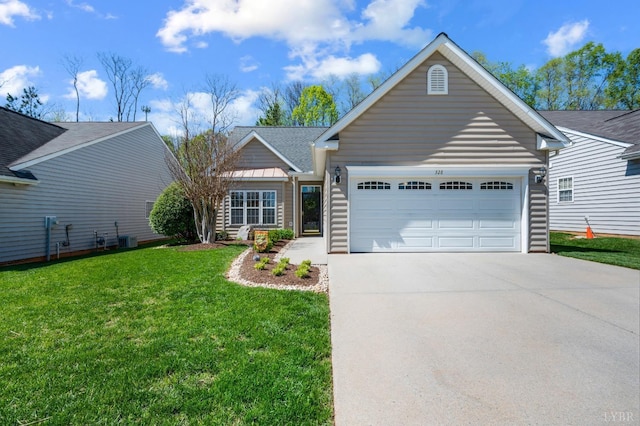 328 Paulette Cir, Lynchburg, VA 24502 - single story home with driveway, an attached garage, and a front lawn