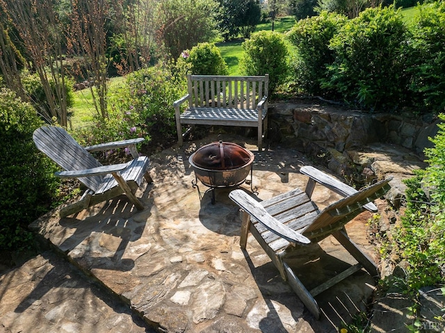 3830 Peakland Pl, Lynchburg, VA 24503 - view of patio featuring a fire pit