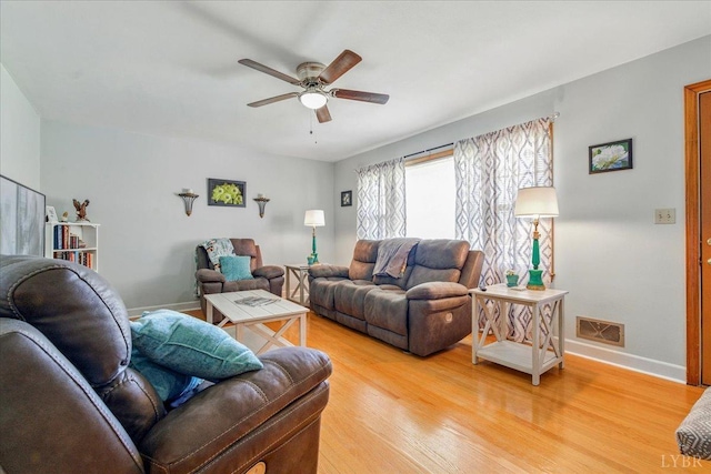 1321 Norfolk Ave, Bedford, VA 24523 - living area featuring ceiling fan, baseboards, and light wood-style floors