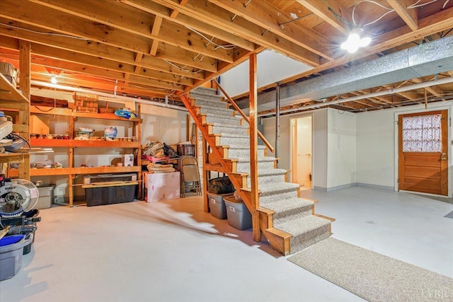 1321 Norfolk Ave, Bedford, VA 24523 - unfinished below grade area featuring stairway
