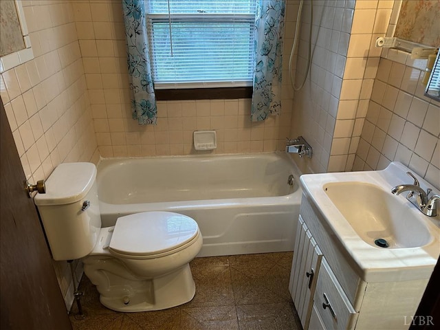 207 Winston Ridge Rd, Lynchburg, VA 24501 - full bath featuring vanity, toilet, tile patterned flooring, and tile walls