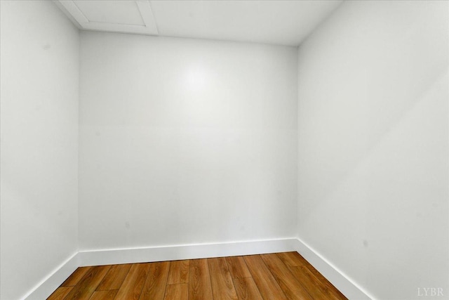 17 Beverly St, Lynchburg, VA 24501 - unfurnished room with baseboards, wood finished floors, and attic access