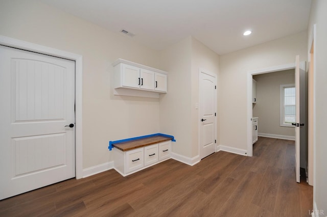 1750 Willow Oak Dr, Forest, VA 24551 - mudroom with recessed lighting, visible vents, baseboards, and dark wood finished floors