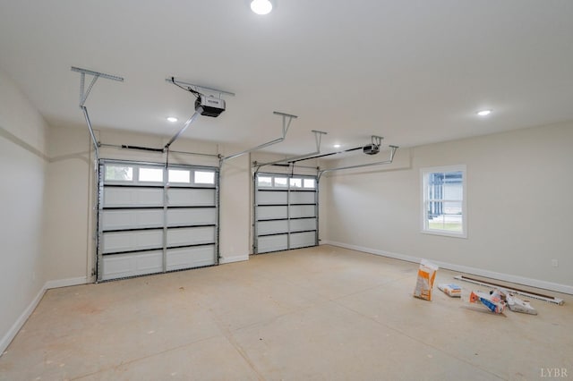 1750 Willow Oak Dr, Forest, VA 24551 - garage featuring baseboards, recessed lighting, and a garage door opener