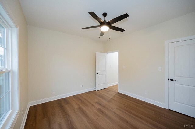 1750 Willow Oak Dr, Forest, VA 24551 - unfurnished room featuring a ceiling fan, wood finished floors, and baseboards