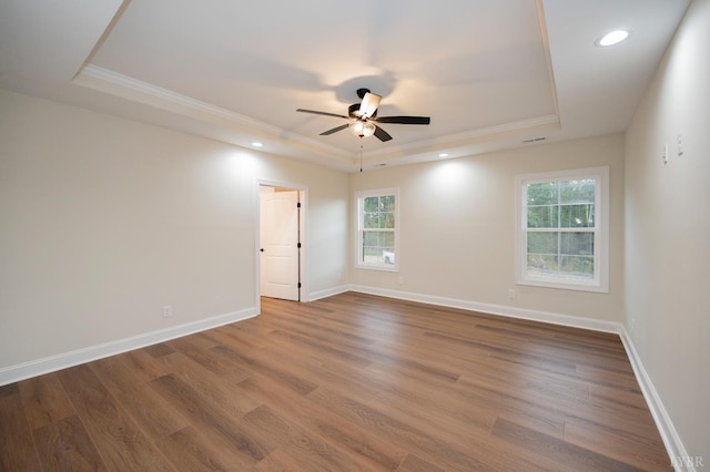 1750 Willow Oak Dr, Forest, VA 24551 - spare room featuring ornamental molding, ceiling fan, a raised ceiling, and plenty of natural light