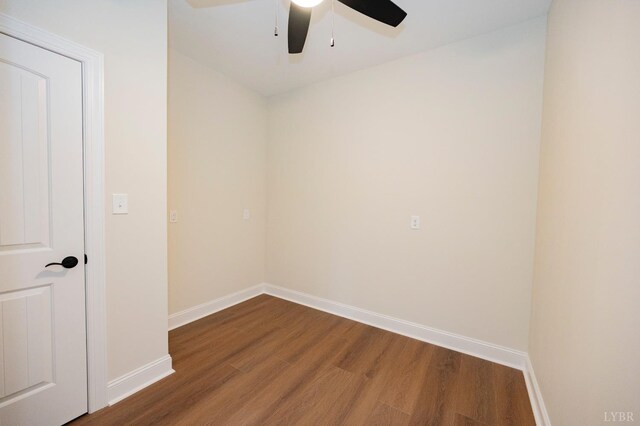 1750 Willow Oak Dr, Forest, VA 24551 - empty room featuring wood finished floors, a ceiling fan, and baseboards