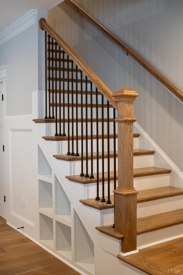 1022 N Westyn Loop, Forest, VA 24551 - stairs with crown molding and wood finished floors