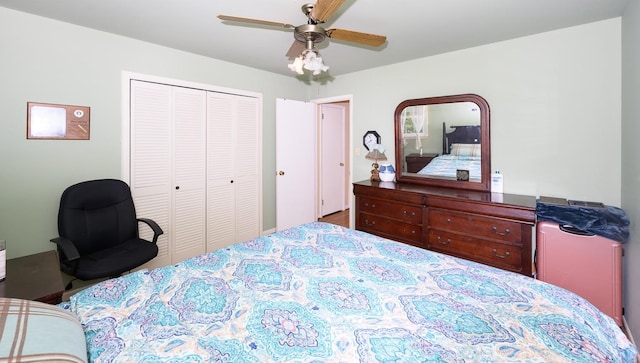 139 Old Main St, Brookneal, VA 24528 - bedroom featuring a closet and ceiling fan