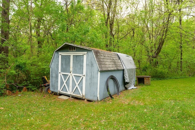 139 Old Main St, Brookneal, VA 24528 - view of shed with a wooded view