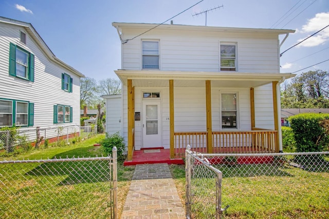 1518 14th St, Lynchburg, VA 24501 - view of front of house featuring a porch and a fenced front yard