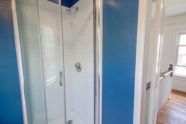 1518 14th St, Lynchburg, VA 24501 - bathroom with a shower stall and wood finished floors