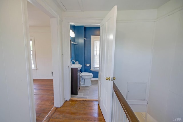 1518 14th St, Lynchburg, VA 24501 - hall with hardwood / wood-style flooring and a sink