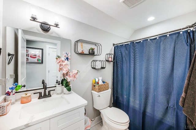 301 Bentley Grove Way, Lynchburg, VA 24502 - bathroom featuring vanity, recessed lighting, and a shower with curtain
