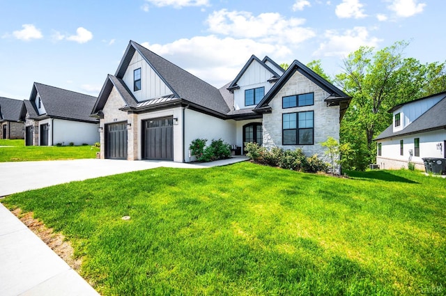301 Bentley Grove Way, Lynchburg, VA 24502 - view of front of home with stone siding, driveway, board and batten siding, and a front lawn