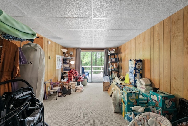 119 Adams Dr, Lynchburg, VA 24502 - miscellaneous room with wooden walls and carpet flooring