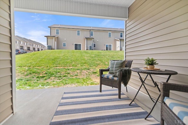 view of patio / terrace featuring a residential view
