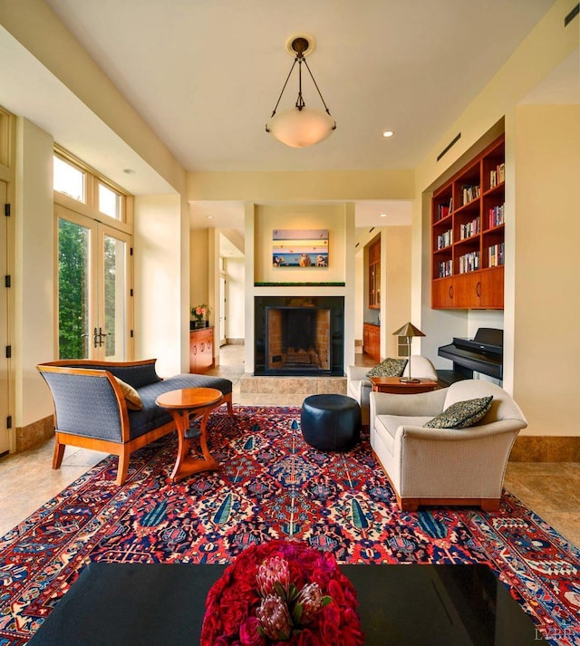 1209 Sycamore Creek Dr, Goode, VA 24556 - living area with baseboards and a fireplace