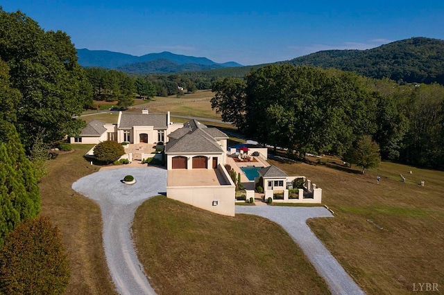 1209 Sycamore Creek Dr, Goode, VA 24556 - aerial view featuring a view of trees and a mountain view
