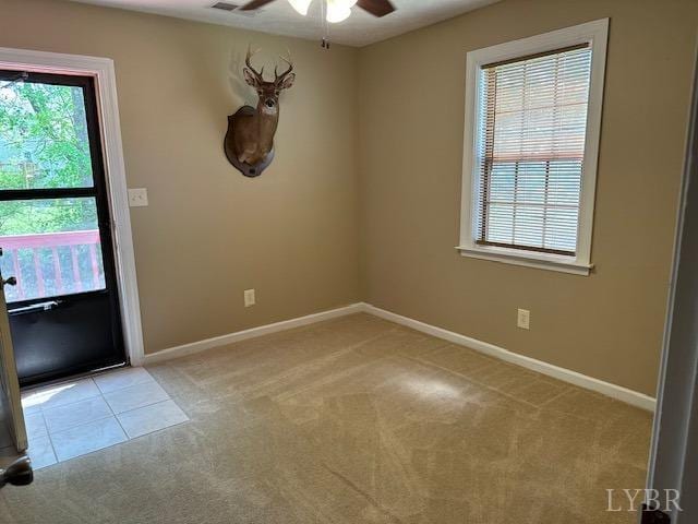 301 Gooseneck Ct, Forest, VA 24551 - empty room featuring a ceiling fan and light colored carpet