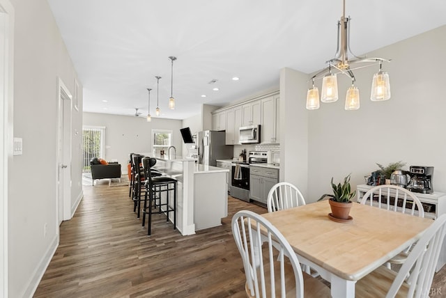 21 Zags Ln, Lynchburg, VA 24502 - dining room featuring dark wood finished floors, recessed lighting, and baseboards