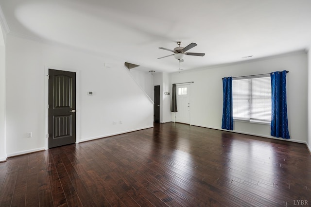1057 Casley Way, Forest, VA 24551 - empty room featuring ceiling fan, wood finished floors, and crown molding