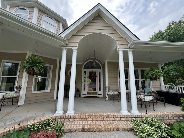 216 Burford Farm Rd, Monroe, VA 24574 - view of exterior entry with covered porch