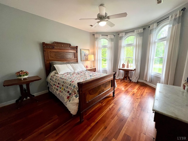216 Burford Farm Rd, Monroe, VA 24574 - bedroom with wood-type flooring and a ceiling fan