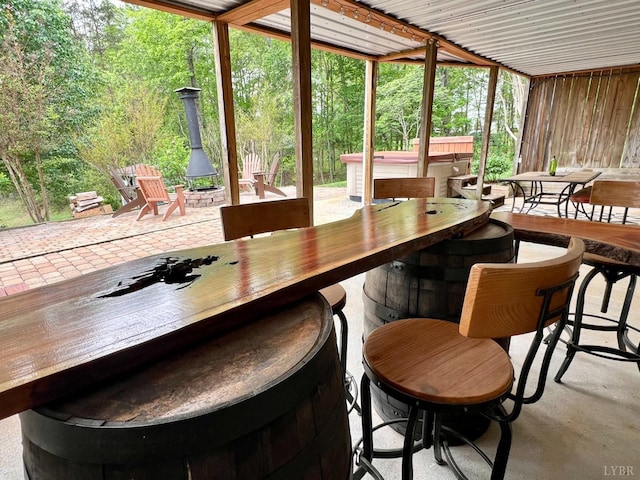 216 Burford Farm Rd, Monroe, VA 24574 - sunroom featuring an outdoor fire pit